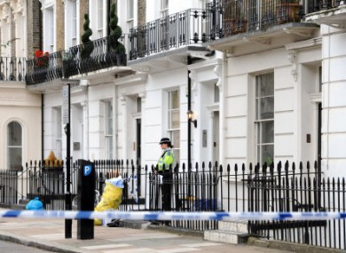 Police at outside Gareth Williams's apartment in Pimlico.