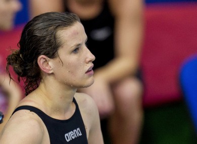 Melanie Nocher, pictured during the European Swimming Championships today.