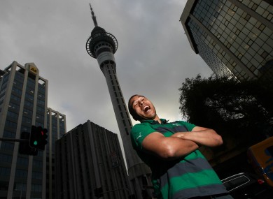 Ireland's Simon Zebo, who wins his first cap for Ireland on Saturday, pictured today in downtown Auckland.