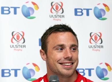 Bowe at the announcement of BT's partnership with Ulster.