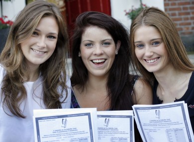 Students receiving their Leaving Cert results at Loretto College in Dublin last year