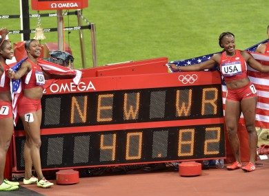 The previous World Record in the Women's 4x100m relay had been set by East Germany.
