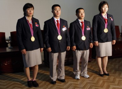 North Korea's London Olympics gold medalists.