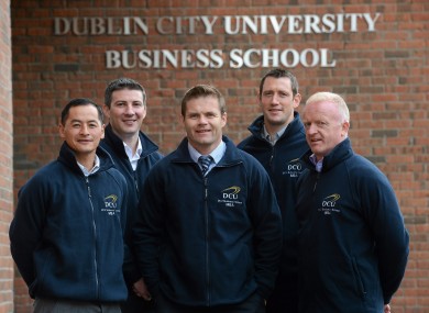 (From left) Jason Sherlock, Colin Moran, Gaelic Players Association chief executive Dessie Farrell, Denis Bastick and Director of DCU GAA Academy Michael Kennedy.