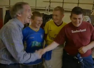 John Lonergan with some of the young people he met in Moyross who had been excluded from or dropped out of education.