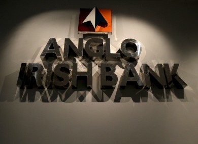 The famous Anglo Irish Bank sign. The bank has since re-branded and is now known as Irish Bank Resolution Corporation.