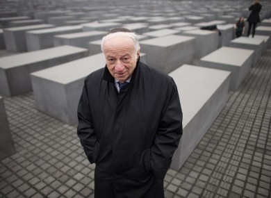 The Chairman of the Jewish Claims Conference Julius Berman walks through the Holocaust Memorial in Berlin