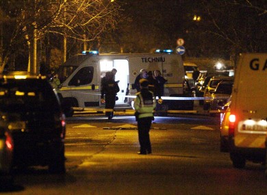 Gardai at the scene on Furry Park Road, Dublin wher Eamon Kelly was shot dead.