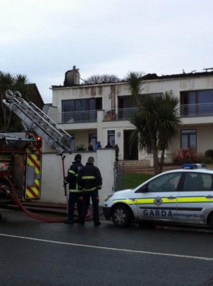The scene of the fire in Sandycove early this morning