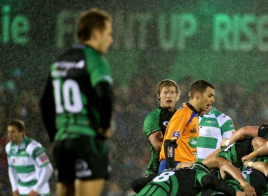 Kieran Marmion (right) casts a glance at Dan Parks.