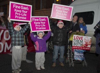 Pro-life protesters outside Leinster House earlier this month