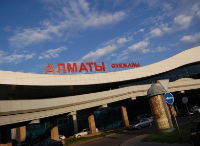 The plane was on approach to Almaty airport today.