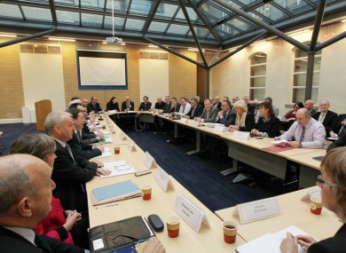 Union representatives meet with the Department of Public Expenditure and Reform last month, at the beginning of the talks on Croke Park II.