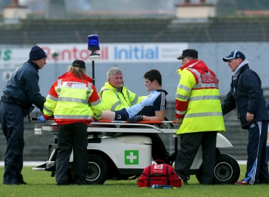 Dublin's Diarmuid Connolly is stretchered off injured during the match last Sunday.