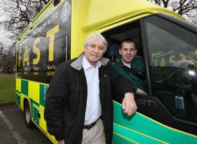 Fair City star Jim Bartley with Paramedic Supervisor James Goldrick.