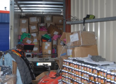 The property found in the storage unit.