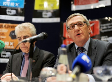 Steve Tweed of the IMO (right): The IMO has joined Liam Doran's INMO (left) in voting to accept the Haddington Road pay deal.