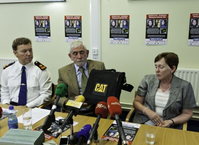 Deirdre's mother Bernadette Jacob with Crimestoppers investigators earlier today.