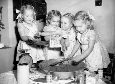That looks, er, nice. The Good quads cooking at home in Gloucestershire in 1951.