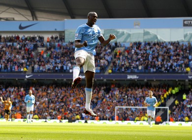 Manchester City's Yaya Toure celebrates a goal.
