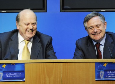 File photo of ministers Michael Noonan and Brendan Howlin.