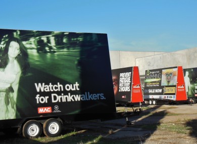 File photo of mobile advertising trailers.