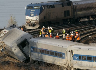 The scene of the train derailment yesterday.