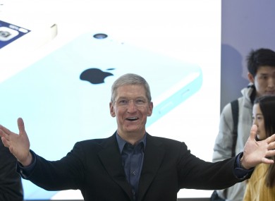 Tim Cook during a promotional event in China