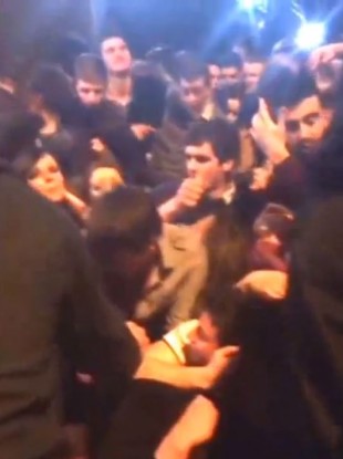 A clip from a video that shows the degree of crowding at Copper Face Jacks on Monday.