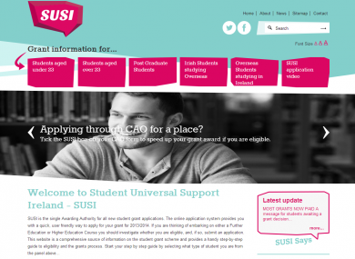 Screenshot of SUSI.ie