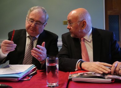 Ministers Pat Rabbitte and Ruairí Quinn at the Labour conference in Meath today
