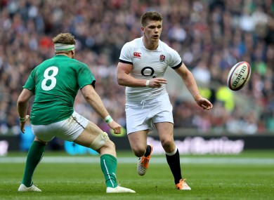 Farrell in action against Ireland during England's 13-10 victory.