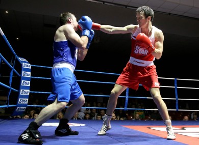 O'Neill (red) beat Derek Duhig in the 75kg semi-finals.