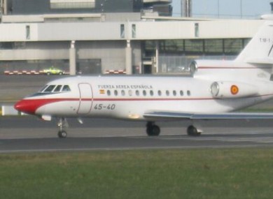 The Falcon 900 shortly before take off.