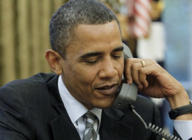 President Obama on the phone (file photo)