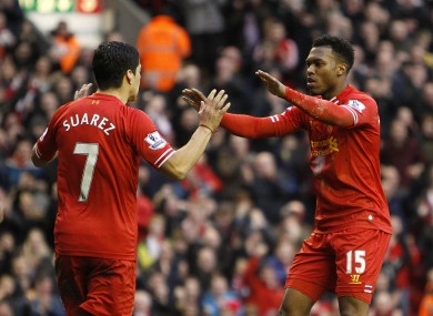 Luis Suarez and Daniel Sturridge have scored the goals to catapult Liverpool into the title race.