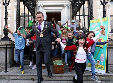Lord Mayor of Dublin Oisín Quinn launching a reading initiative at the Mansion House.