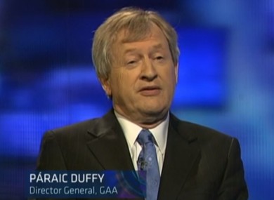 Paraic Duffy speaking on Prime Time last night.