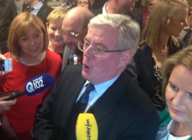 Eamon Gilmore with Martin Schulz and the Labour MEP candidates (including Phil Prendergast) in Dublin this evening.