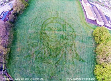 Jesus portrait in a field in Drogheda