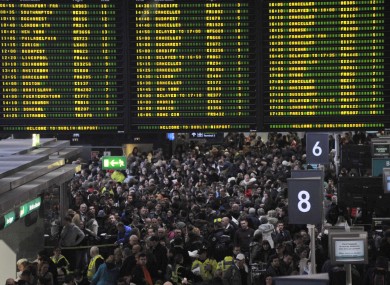 OK, the airports aren't quite as packed as this image from the snowstorm of 2010.