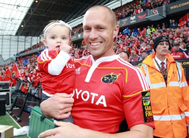 Warwick at Thomond Park following his final game for Munster in 2011.