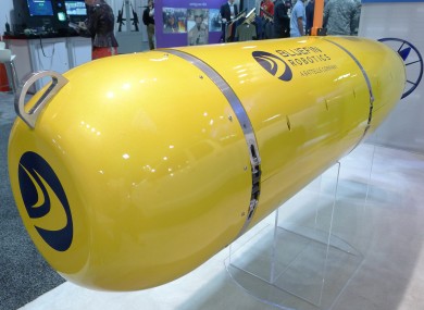 A Bluefin 21, a torpedo-shaped underwater robot and the kind used in the search for MH370, seen on display at the Special Operations Forces Industry conference.
