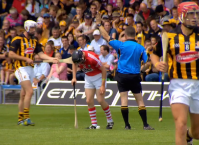 Barry Kelly tells Michael Fennelly (left) how it is.