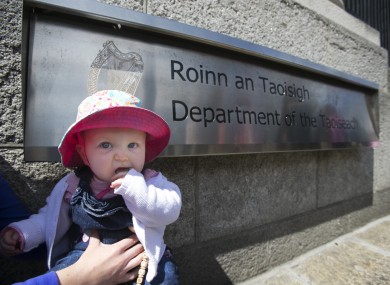 Our Children's Health campaign holding a protest outside Government buildings.