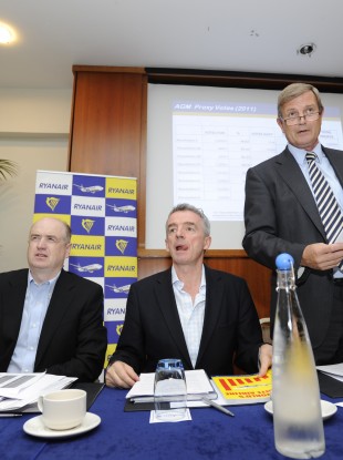 (LtoR): Howard Millar, Michael O'Leary and director, James Osborne.