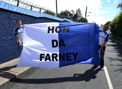 Brian Quinn and Barry Tate show their support for Monaghan.