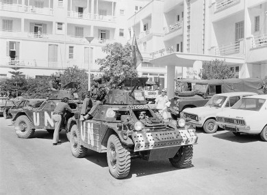 File photo: UN armored cars prepare to move out to patrol ceasefire lines on July 31, 1974 in Kyrenia, Cyprus