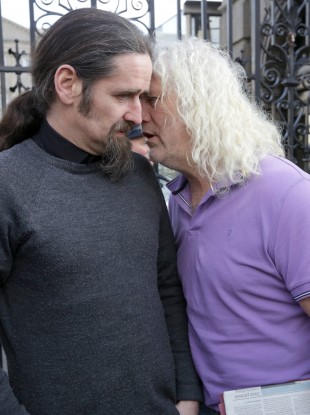 Luke 'Ming' Flanagan, who is now an MEP, and Mick Wallace outside Leinster House in January.