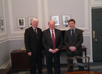 Bobby McVeigh (l) and Donal Coghlan (r) with Michael Noonan earlier this year.